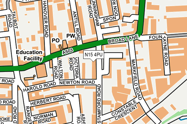 N15 4PU map - OS OpenMap – Local (Ordnance Survey)
