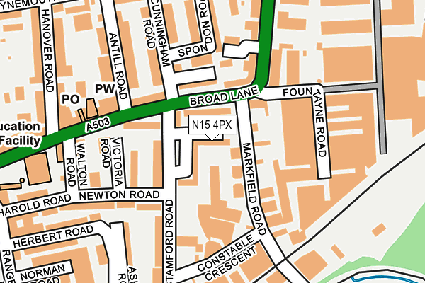 N15 4PX map - OS OpenMap – Local (Ordnance Survey)