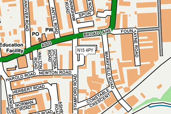 N15 4PY map - OS OpenMap – Local (Ordnance Survey)