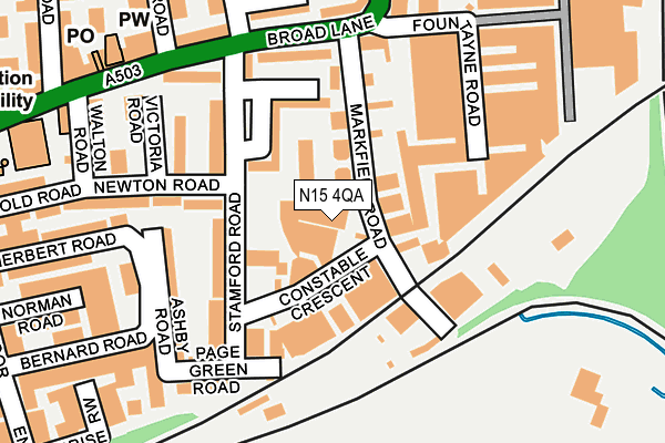 N15 4QA map - OS OpenMap – Local (Ordnance Survey)