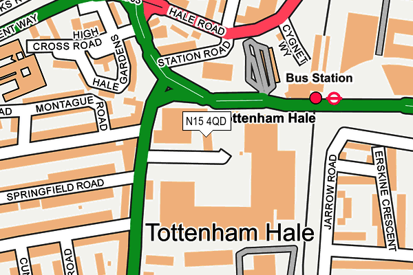 N15 4QD map - OS OpenMap – Local (Ordnance Survey)