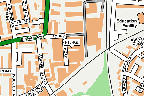 N15 4QL map - OS OpenMap – Local (Ordnance Survey)