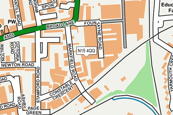 N15 4QQ map - OS OpenMap – Local (Ordnance Survey)