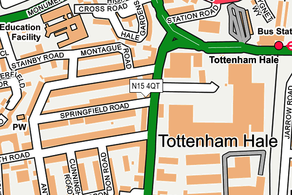 N15 4QT map - OS OpenMap – Local (Ordnance Survey)