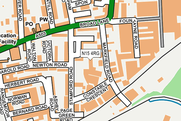 N15 4RG map - OS OpenMap – Local (Ordnance Survey)