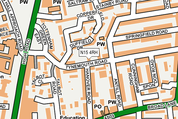 N15 4RH map - OS OpenMap – Local (Ordnance Survey)