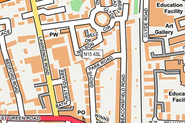 N15 4SL map - OS OpenMap – Local (Ordnance Survey)