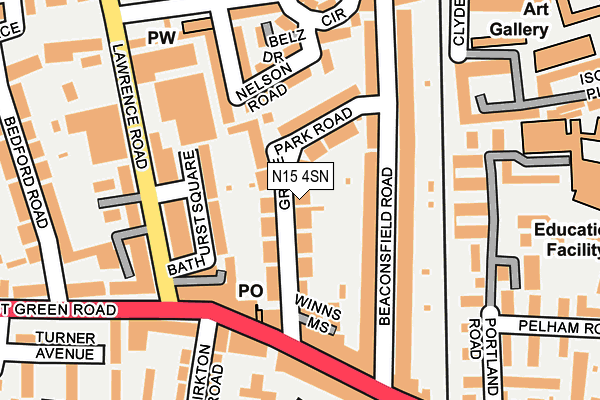 N15 4SN map - OS OpenMap – Local (Ordnance Survey)
