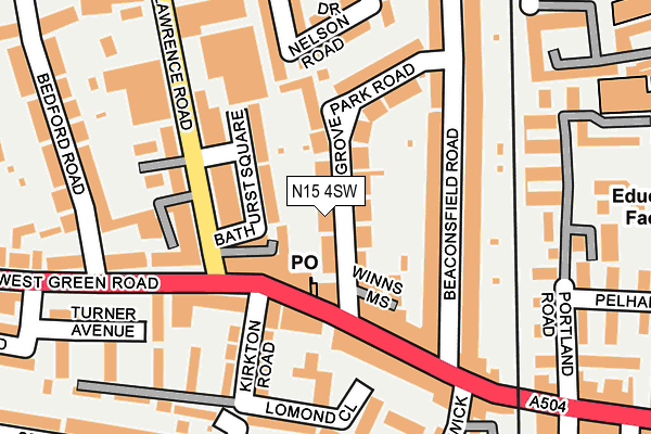 N15 4SW map - OS OpenMap – Local (Ordnance Survey)