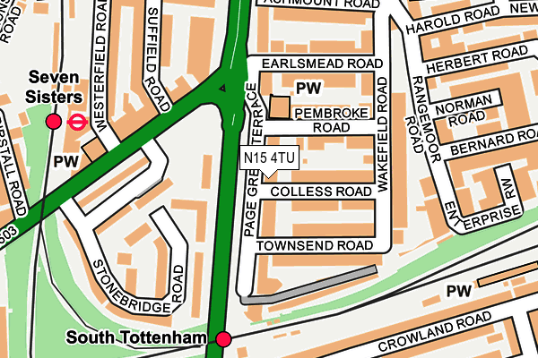 N15 4TU map - OS OpenMap – Local (Ordnance Survey)