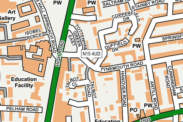 N15 4UD map - OS OpenMap – Local (Ordnance Survey)
