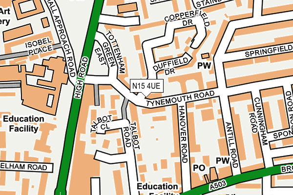 N15 4UE map - OS OpenMap – Local (Ordnance Survey)
