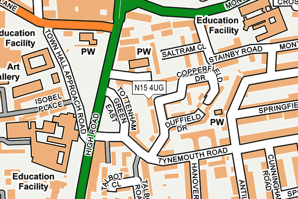 N15 4UG map - OS OpenMap – Local (Ordnance Survey)