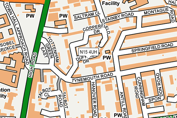 N15 4UH map - OS OpenMap – Local (Ordnance Survey)