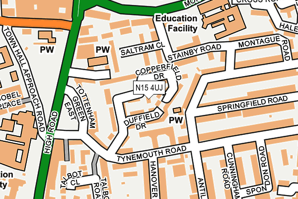N15 4UJ map - OS OpenMap – Local (Ordnance Survey)