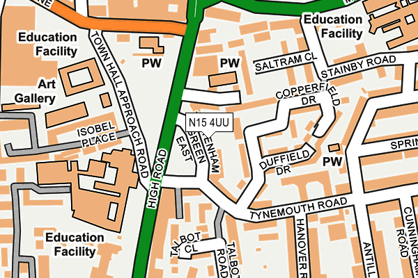N15 4UU map - OS OpenMap – Local (Ordnance Survey)