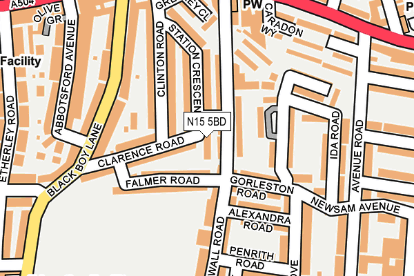 N15 5BD map - OS OpenMap – Local (Ordnance Survey)