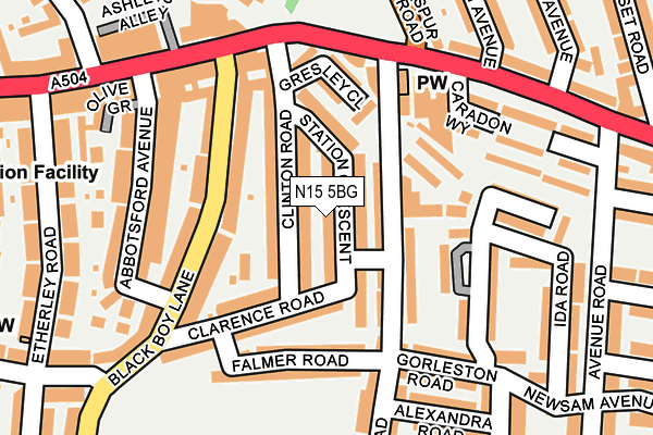 N15 5BG map - OS OpenMap – Local (Ordnance Survey)