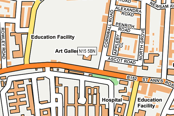 N15 5BN map - OS OpenMap – Local (Ordnance Survey)