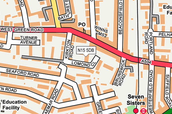 N15 5DB map - OS OpenMap – Local (Ordnance Survey)