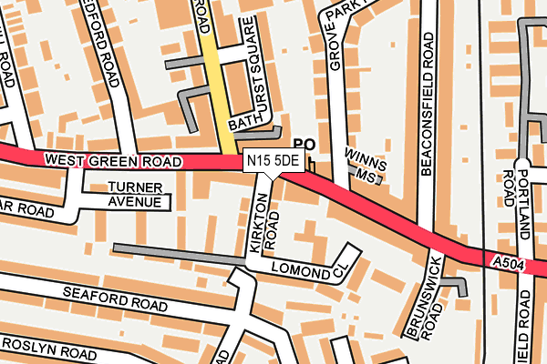 N15 5DE map - OS OpenMap – Local (Ordnance Survey)