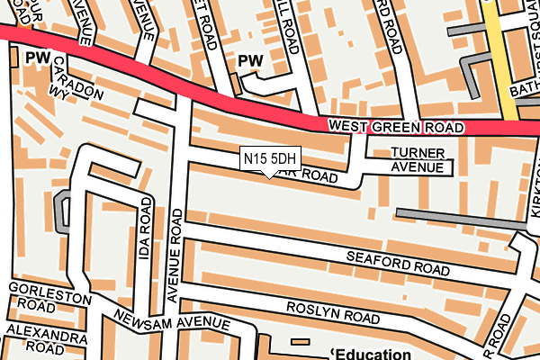 N15 5DH map - OS OpenMap – Local (Ordnance Survey)