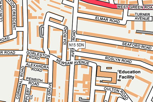 N15 5DN map - OS OpenMap – Local (Ordnance Survey)