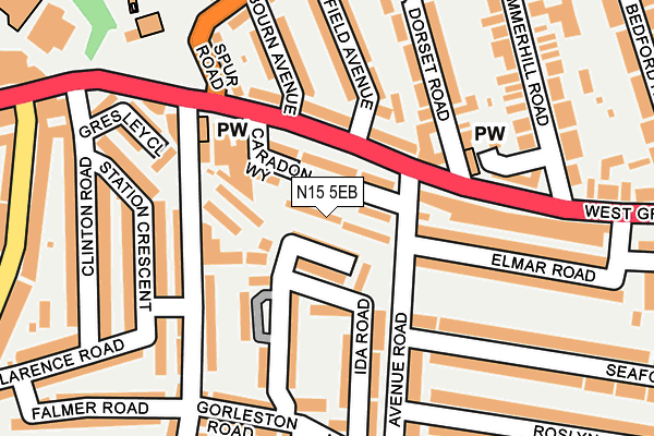 N15 5EB map - OS OpenMap – Local (Ordnance Survey)