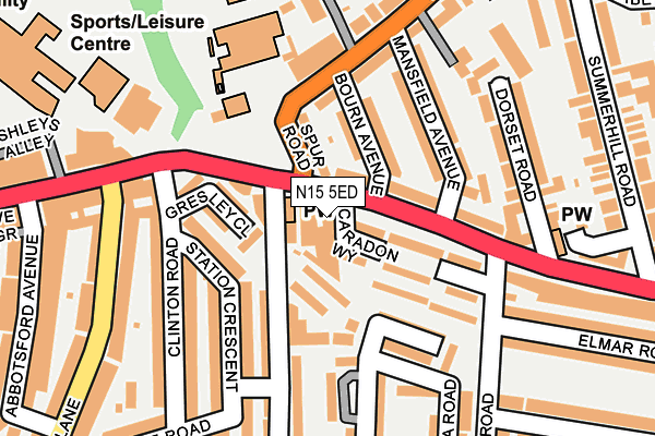 N15 5ED map - OS OpenMap – Local (Ordnance Survey)