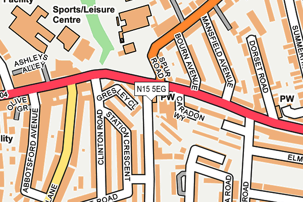 N15 5EG map - OS OpenMap – Local (Ordnance Survey)