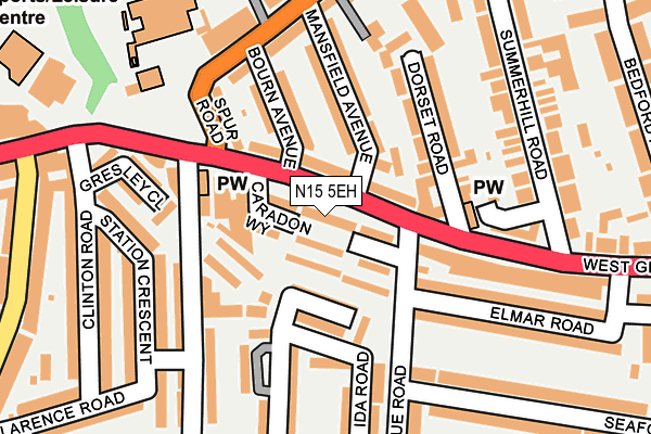 N15 5EH map - OS OpenMap – Local (Ordnance Survey)