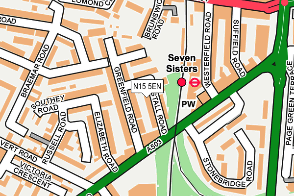 N15 5EN map - OS OpenMap – Local (Ordnance Survey)