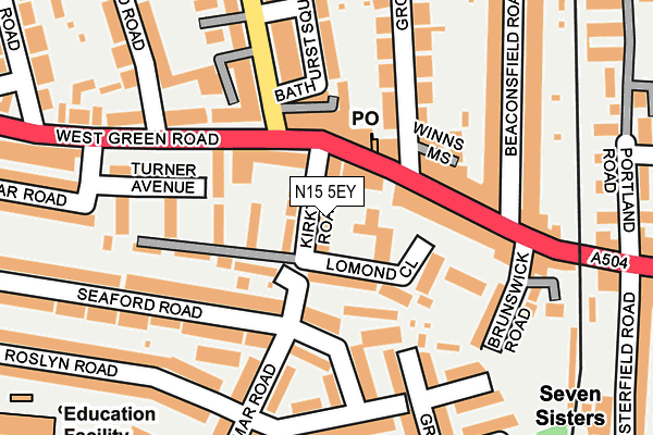 N15 5EY map - OS OpenMap – Local (Ordnance Survey)