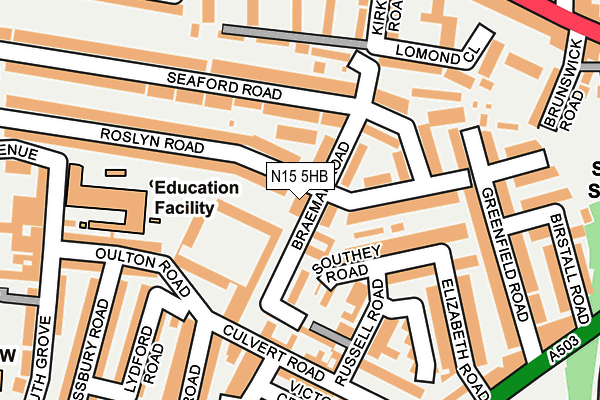 N15 5HB map - OS OpenMap – Local (Ordnance Survey)