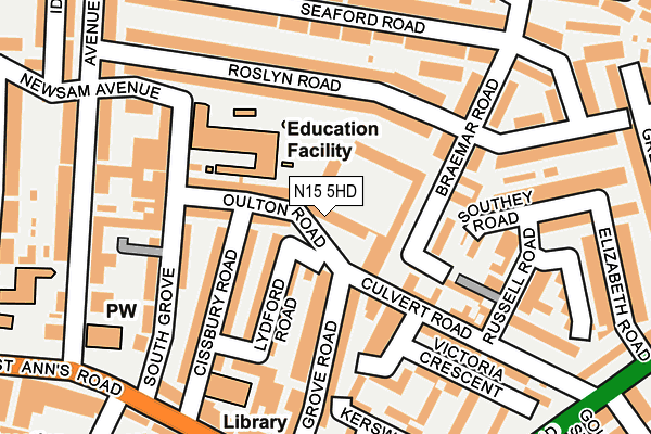 N15 5HD map - OS OpenMap – Local (Ordnance Survey)