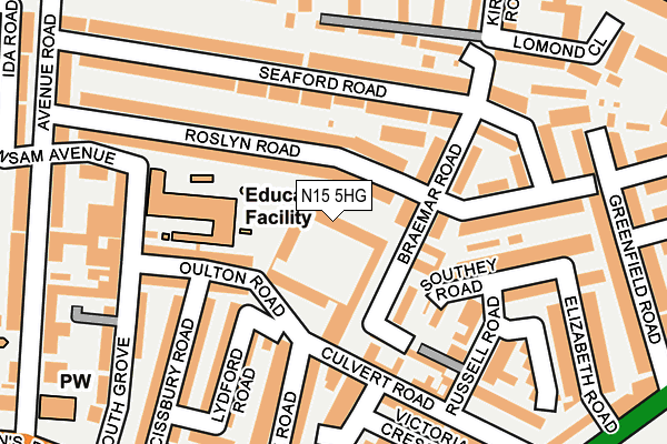 N15 5HG map - OS OpenMap – Local (Ordnance Survey)