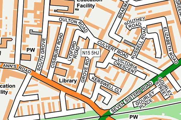 N15 5HJ map - OS OpenMap – Local (Ordnance Survey)
