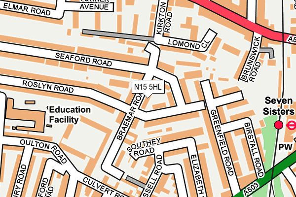 N15 5HL map - OS OpenMap – Local (Ordnance Survey)