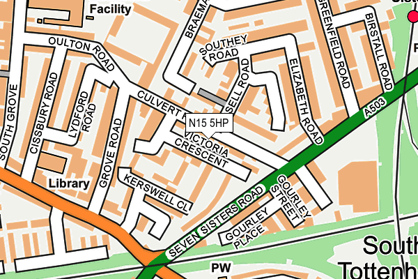 N15 5HP map - OS OpenMap – Local (Ordnance Survey)