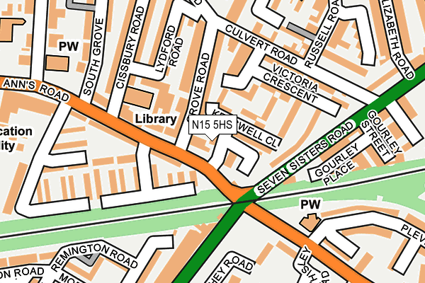 N15 5HS map - OS OpenMap – Local (Ordnance Survey)