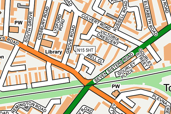 N15 5HT map - OS OpenMap – Local (Ordnance Survey)