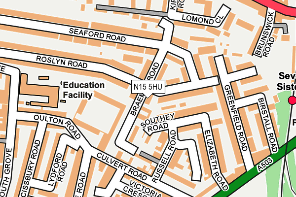 N15 5HU map - OS OpenMap – Local (Ordnance Survey)