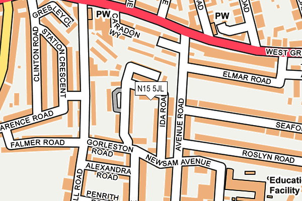 N15 5JL map - OS OpenMap – Local (Ordnance Survey)