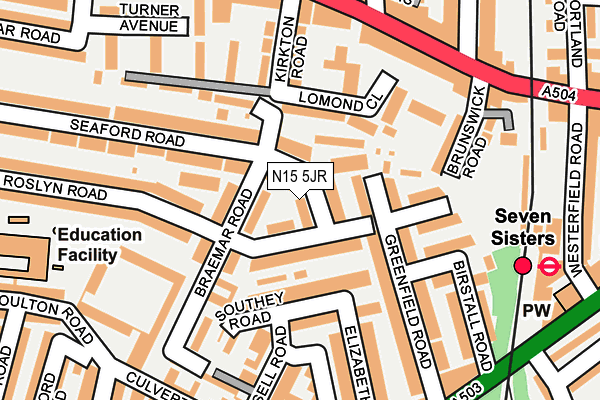 N15 5JR map - OS OpenMap – Local (Ordnance Survey)