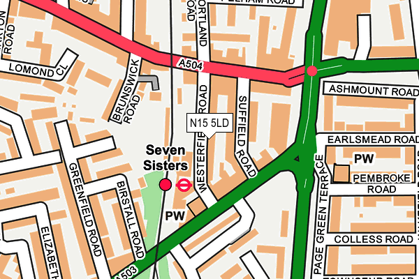 N15 5LD map - OS OpenMap – Local (Ordnance Survey)