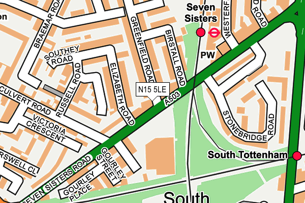 N15 5LE map - OS OpenMap – Local (Ordnance Survey)