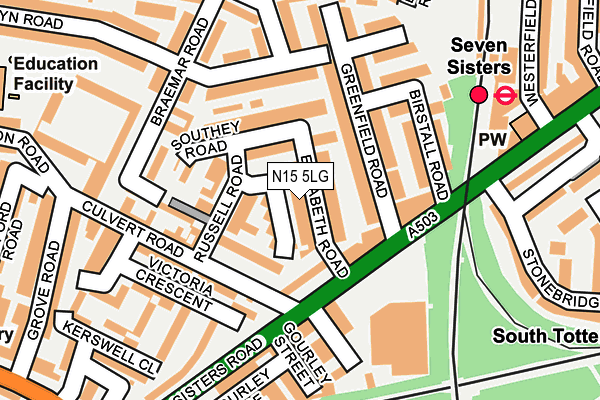 N15 5LG map - OS OpenMap – Local (Ordnance Survey)