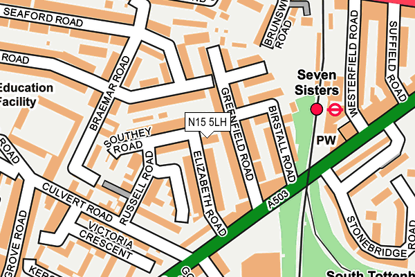 N15 5LH map - OS OpenMap – Local (Ordnance Survey)