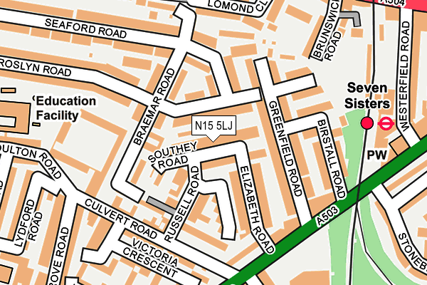 N15 5LJ map - OS OpenMap – Local (Ordnance Survey)