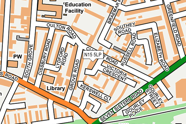 N15 5LP map - OS OpenMap – Local (Ordnance Survey)